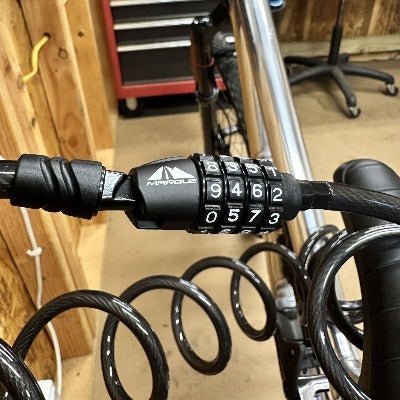Combination Lock with Coiled Cable